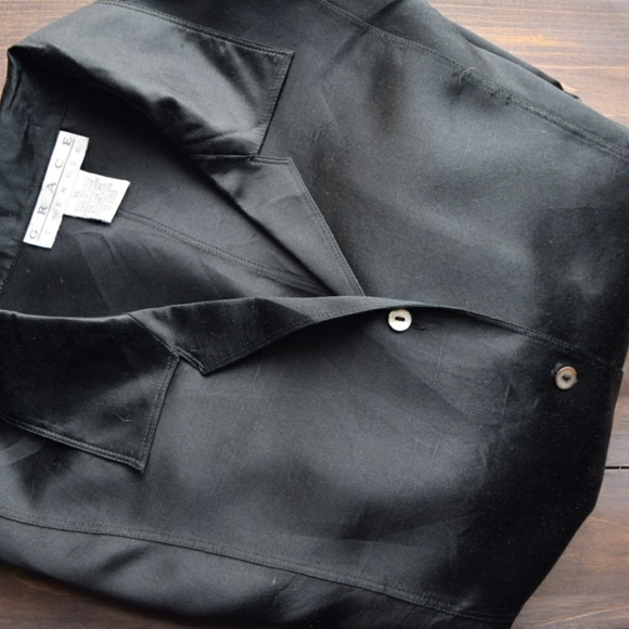 100% Silk Button Collared Shirt - Picture 3 of 5